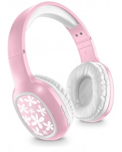 Ασύρματα ακουστικά Cellularline - MS Basic Shiny Flowers, ροζ